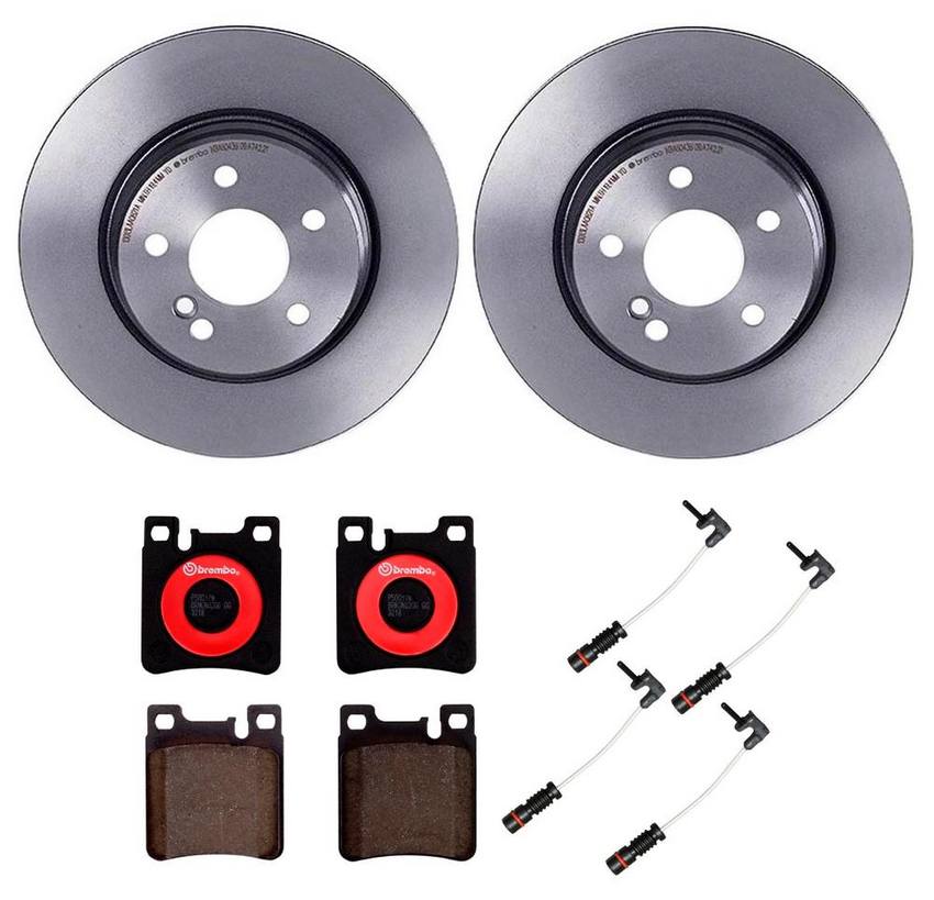 Mercedes Brembo Brakes Kit Pads and Rotors Rear (300mm) (Ceramic